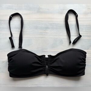 Black V Bandeau Bikini Top Swim